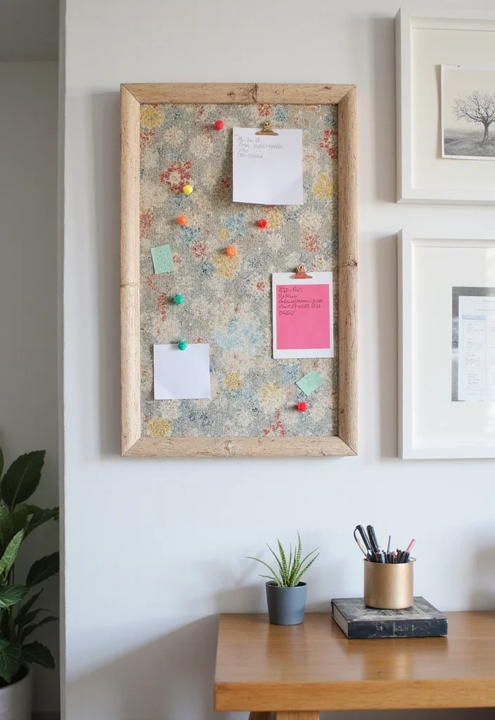 Unique DIY Home Decor Ideas: A Creative Guide with 17 Artistic Inspirations - 5. Fabric-Covered Bulletin Board