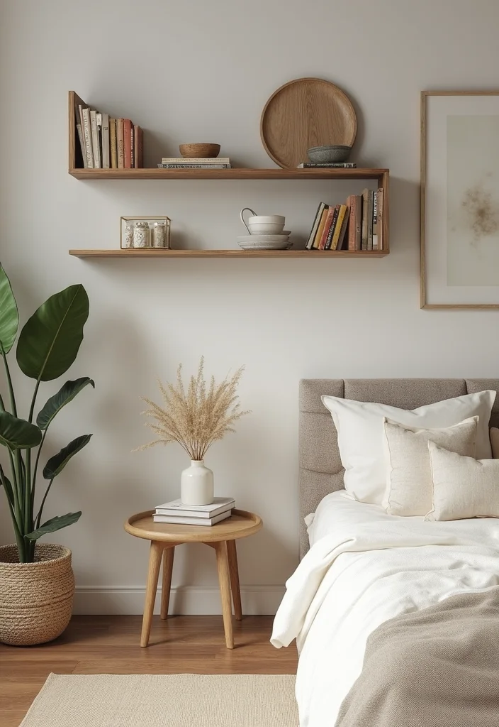 Wall Decor Bedroom DIY Creative: A Stylish Guide with 20 Unique Concepts - 18. Wall-Mounted Shelves for Display