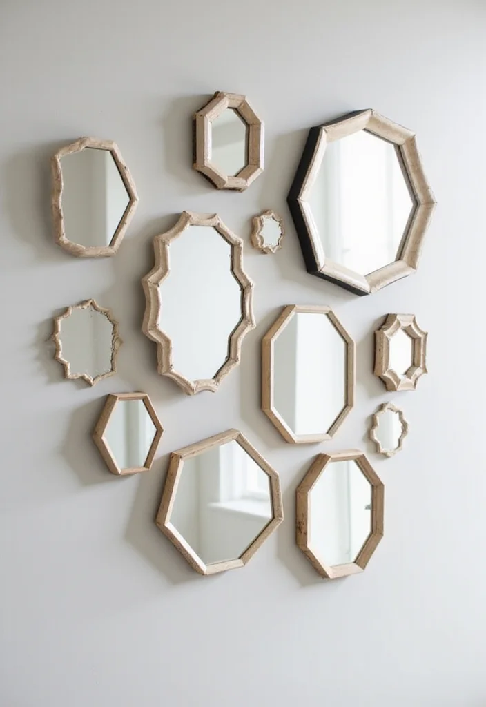 Walmart Mirror Wall Decor DIY: A Sleek Modern Guide with 20 Stylish Inspirations - 1. Geometric Mirror Cluster