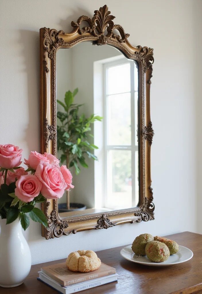 Walmart Mirror Wall Decor DIY: A Sleek Modern Guide with 20 Stylish Inspirations - 2. Vintage Mirror Revamp