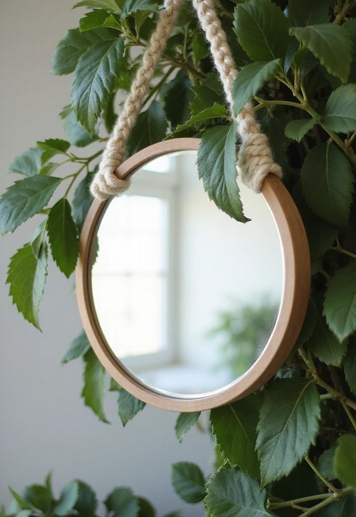 Walmart Mirror Wall Decor DIY: A Sleek Modern Guide with 20 Stylish Inspirations - 4. Round Mirror Macrame Hanger