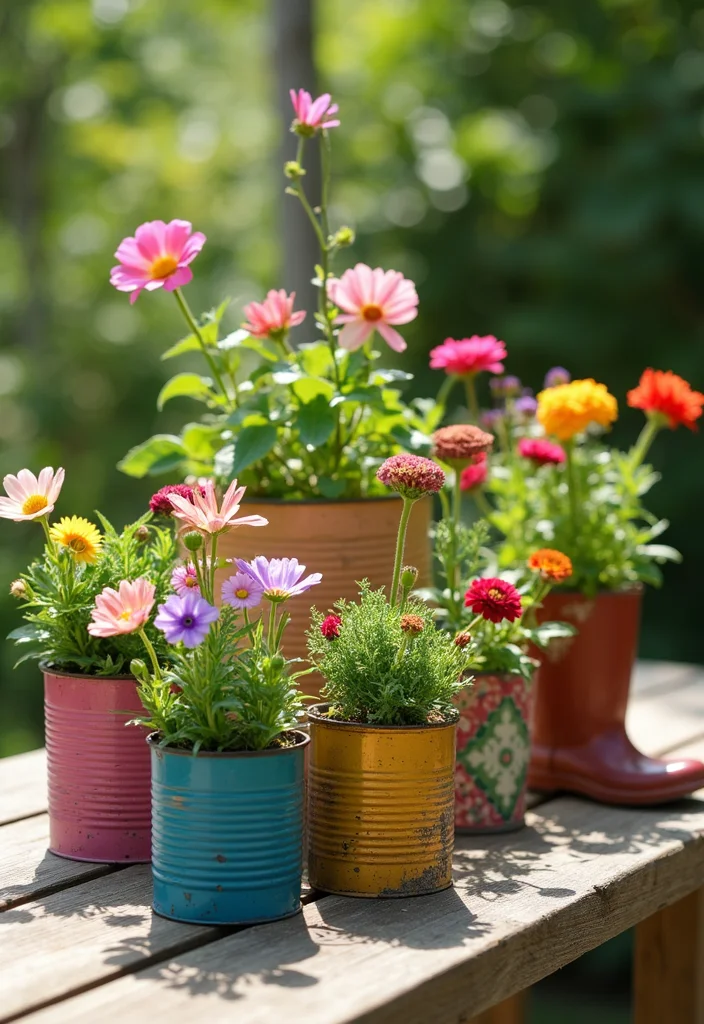 Yard Decor DIY Outdoor Projects: An Inspiring Guide with 20 Creative Outdoor Ideas - 1. Upcycled Garden Planters