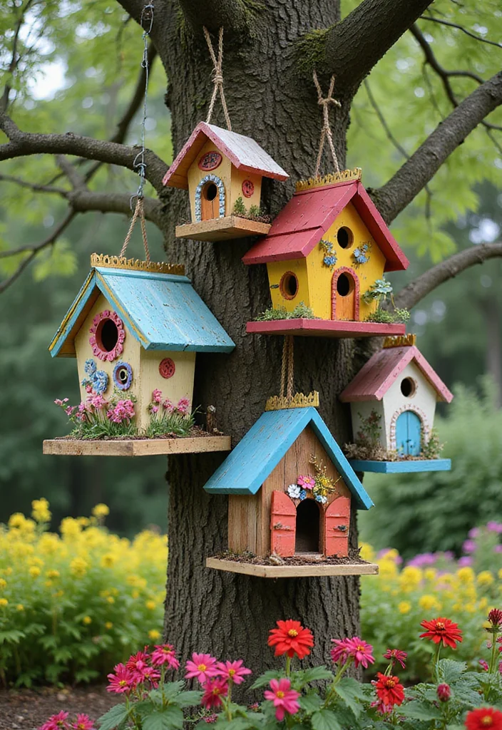 Yard Decor DIY Outdoor Projects: An Inspiring Guide with 20 Creative Outdoor Ideas - 10. Decorative Birdhouses