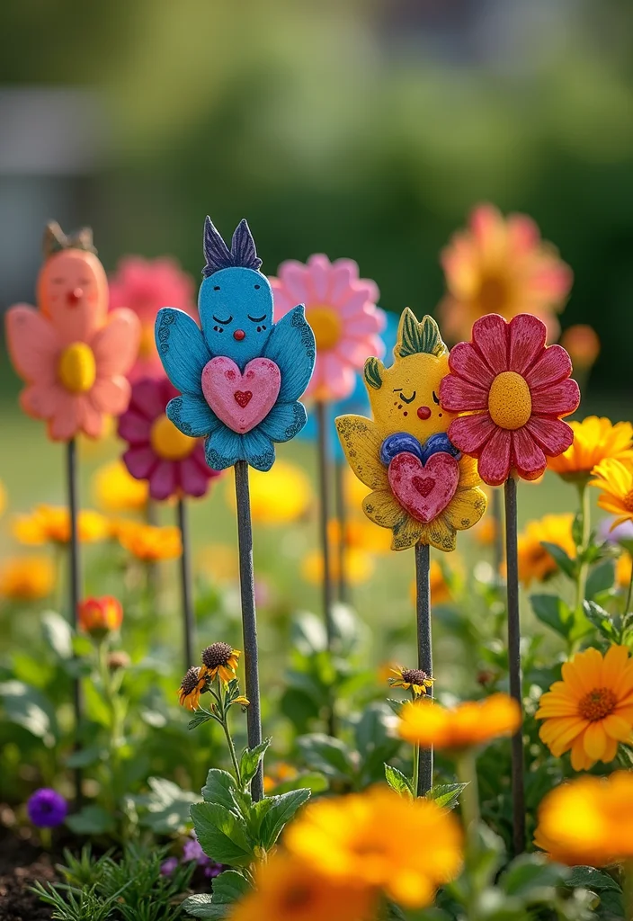 Yard Decor DIY Outdoor Projects: An Inspiring Guide with 20 Creative Outdoor Ideas - 14. Hand-painted Garden Stakes