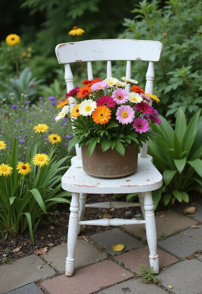 Yard Decor DIY Outdoor Projects: An Inspiring Guide with 20 Creative Outdoor Ideas - 16. Upcycled Chair Planters
