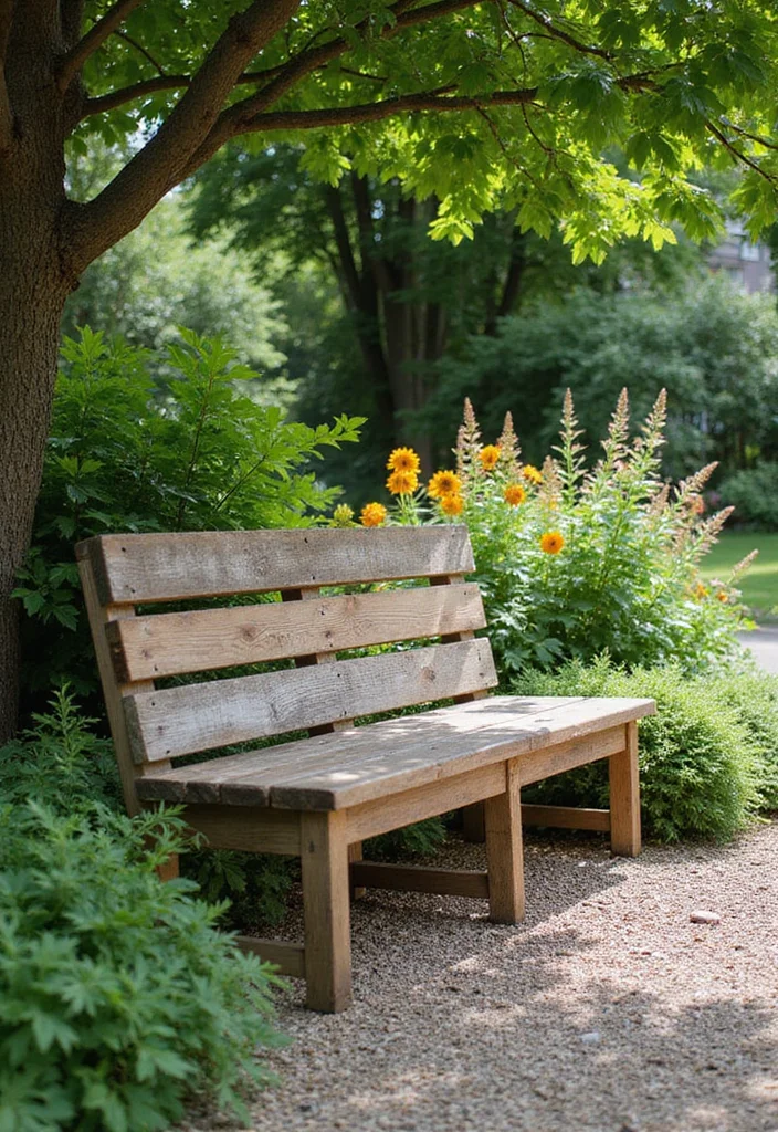 Yard Decor DIY Outdoor Projects: An Inspiring Guide with 20 Creative Outdoor Ideas - 2. Rustic Garden Bench