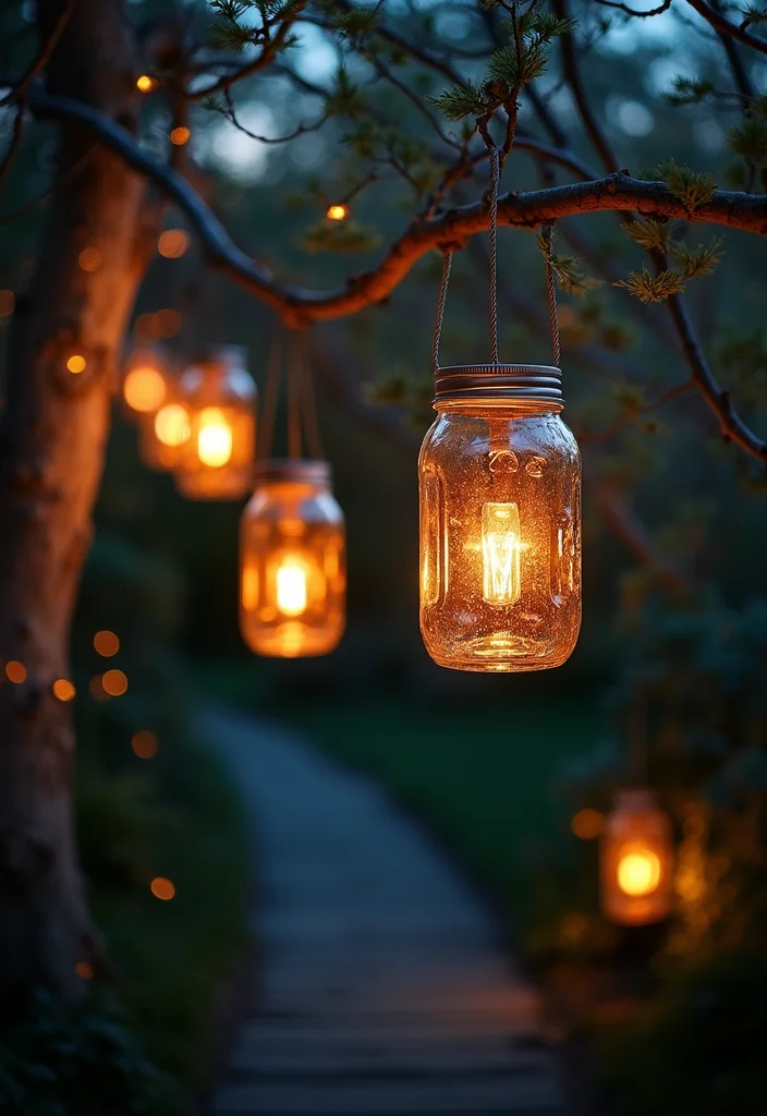 Yard Decor DIY Outdoor Projects: An Inspiring Guide with 20 Creative Outdoor Ideas - 8. Outdoor Lanterns from Jars
