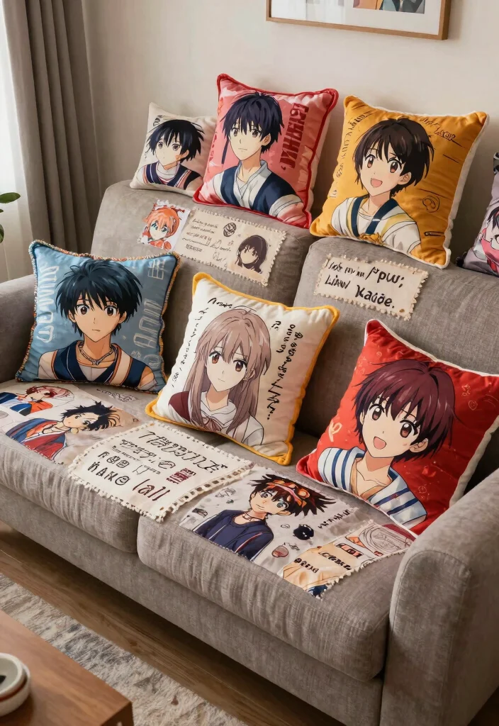 Anime Room Decor DIY: Best Blog Guide Featuring 20 Fan-Inspired Designs - 11. DIY Anime Scatter Cushions 1