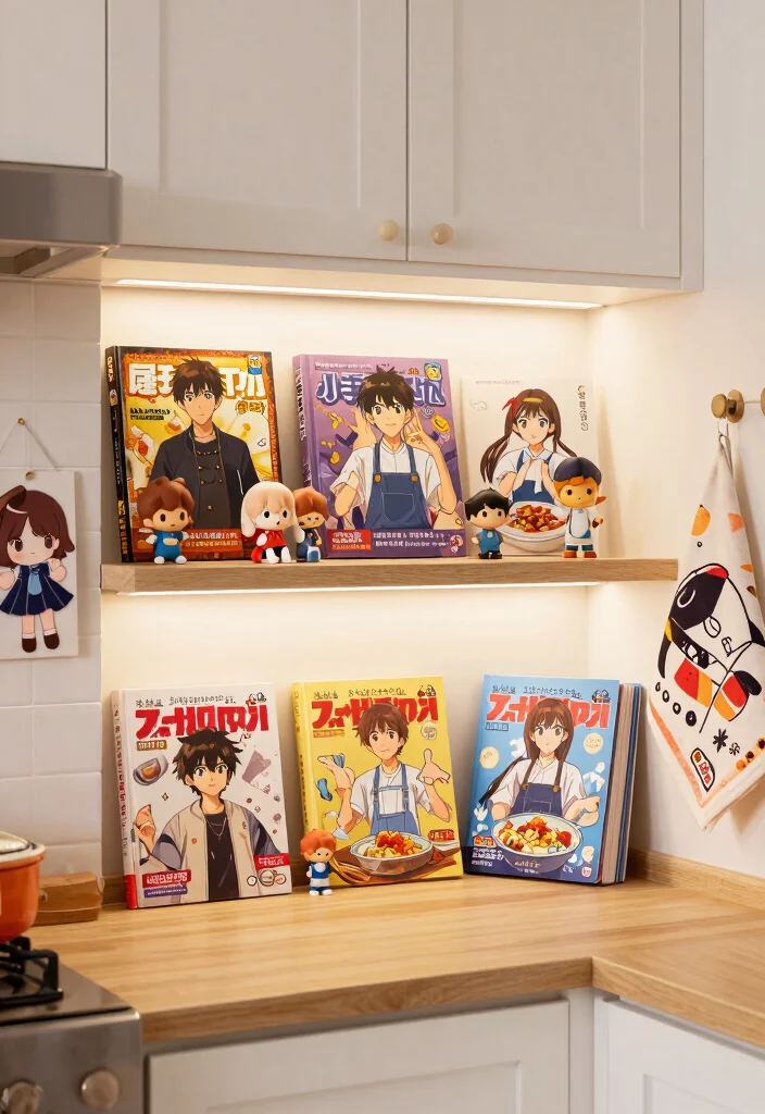 Anime Room Decor DIY: Best Blog Guide Featuring 20 Fan-Inspired Designs - 19. Anime Cookbook Display 1