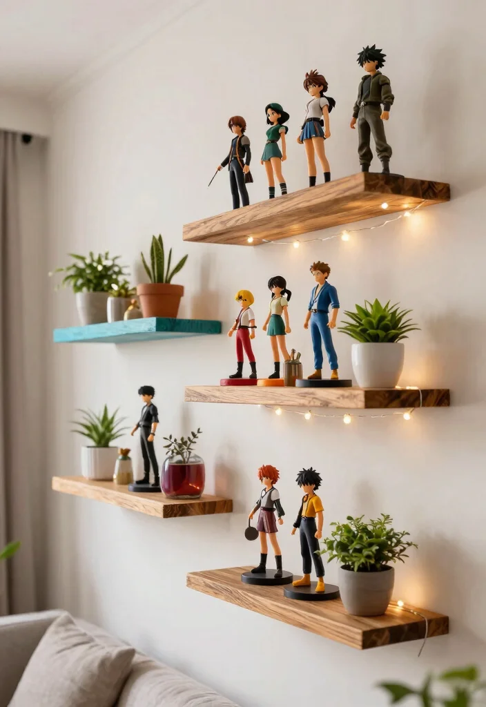 Anime Room Decor DIY: Best Blog Guide Featuring 20 Fan-Inspired Designs - 2. DIY Floating Shelves for Figurines 1
