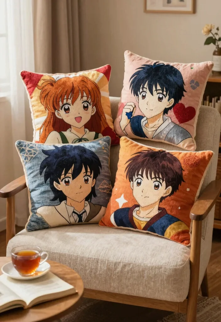 Anime Room Decor DIY: Best Blog Guide Featuring 20 Fan-Inspired Designs - 4. Upcycled Anime-themed Pillows 1