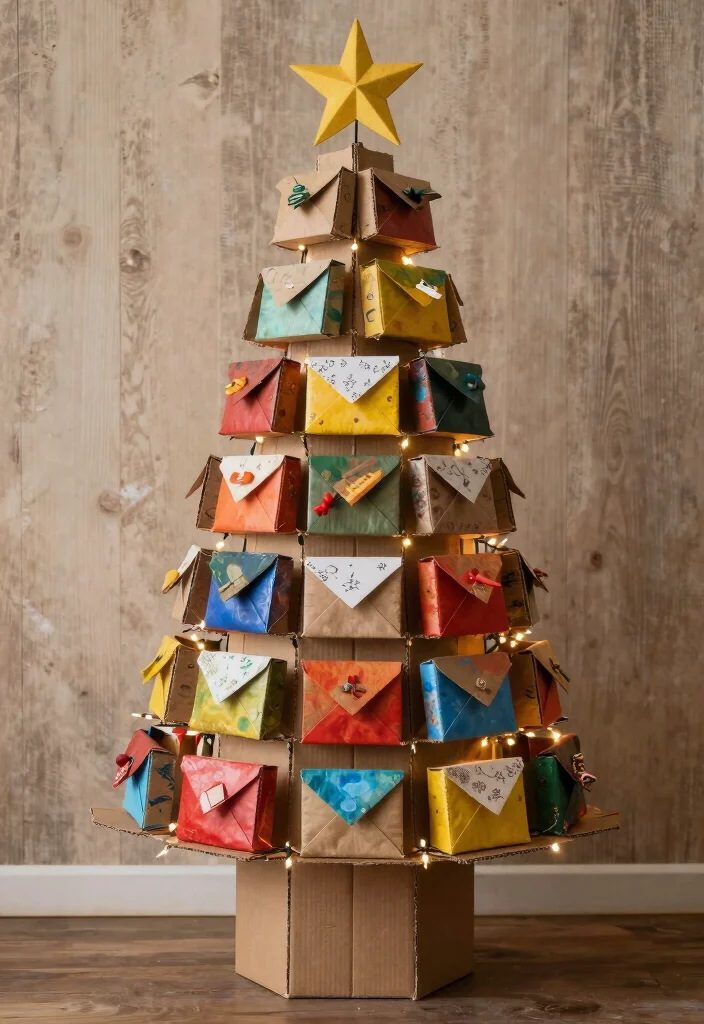 Christmas Decor Ideas DIY Crafts: Best Blog Guide with 18 Handmade Holiday Projects - 13. Advent Tree Using Recycled Materials 1