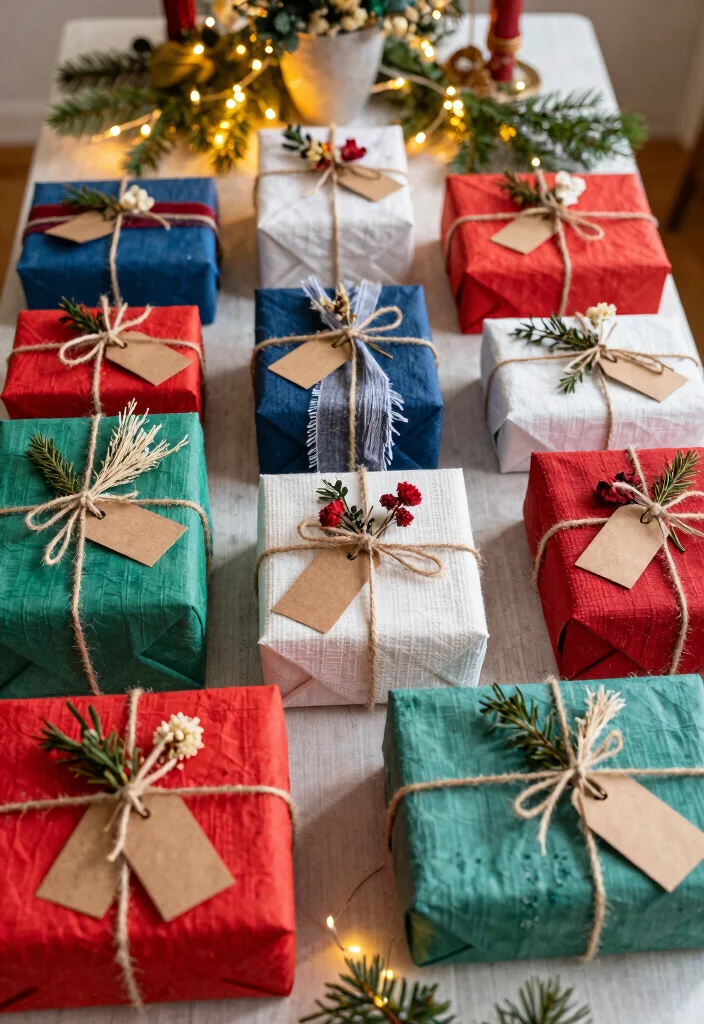 Christmas Decor Ideas DIY Crafts: Best Blog Guide with 18 Handmade Holiday Projects - 6. Fabric Scraps Gift Wrap 1