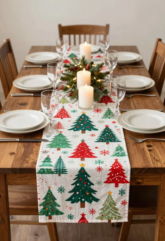 Christmas Dollar Tree DIY Decor: Best Blog Guide Featuring 20 Festive Budget Projects - 10. Holiday-Themed Table Runner 1