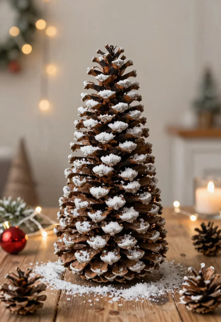 Christmas Dollar Tree DIY Decor: Best Blog Guide Featuring 20 Festive Budget Projects - 13. Snowy Pinecone Tree 1