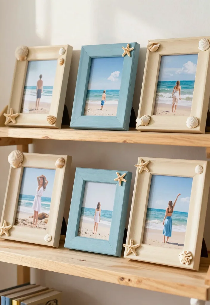 DIY Beachy Room Decor: Best Blog Guide with 18 Light Coastal Vibes - 6. Beach-Themed Picture Frames 1