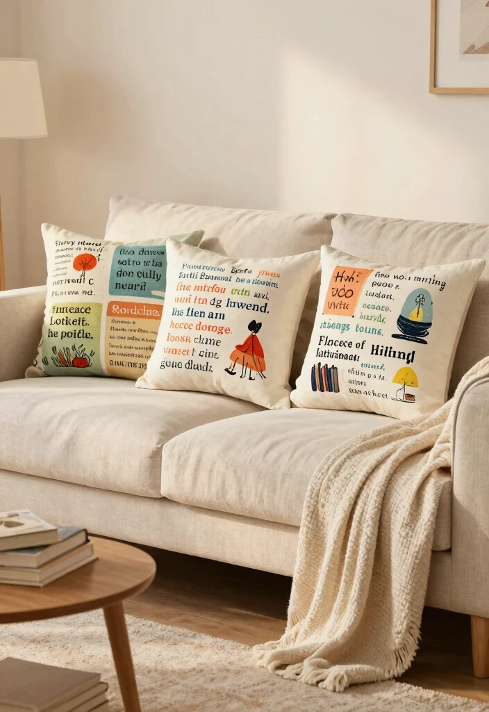 DIY Book Decor Ideas: Best Blog Guide with 18 Literary Styling Concepts - 12. Bookish Pillow Covers 1
