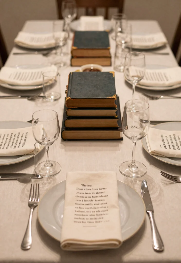 DIY Book Decor Ideas: Best Blog Guide with 18 Literary Styling Concepts - 15. Literary Themed Table Settings 1