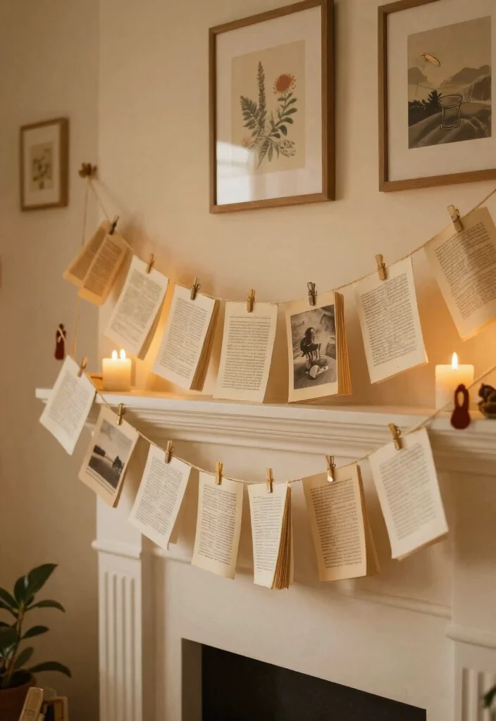 DIY Book Decor Ideas: Best Blog Guide with 18 Literary Styling Concepts - 8. Book Page Garland 1