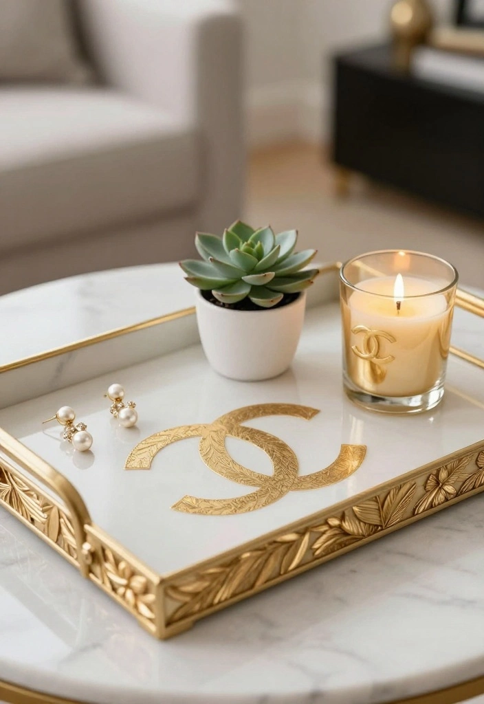 DIY Chanel Decor Dollar Stores: Best Blog Guide Featuring 19 Budget Luxury Looks - 1. Chanel-Inspired Tray 1