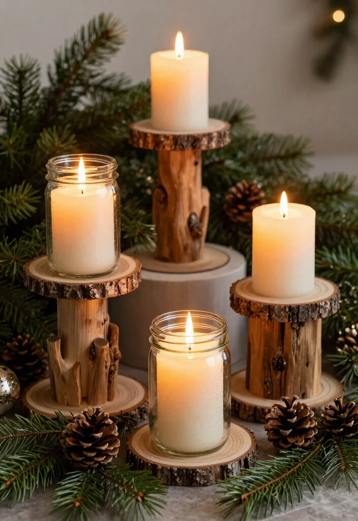 DIY Christmas Home Decor: Best Blog Guide Featuring 20 Cozy Holiday Designs - 13. Seasonal Pillar Candle Holders 1