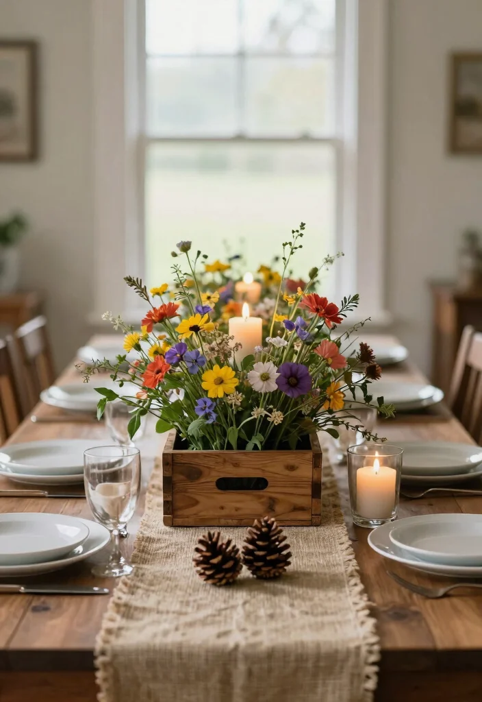 DIY Country Home Decor: Best Blog Guide Featuring 20 Rustic Styling Ideas - 4. DIY Farmhouse Table Centerpiece 1