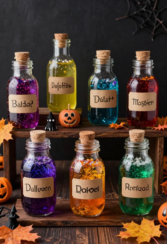 DIY Dollar Tree Halloween Decor: Best Blog Guide Featuring 20 Spooky Budget Projects - 6. Potion Bottles 1