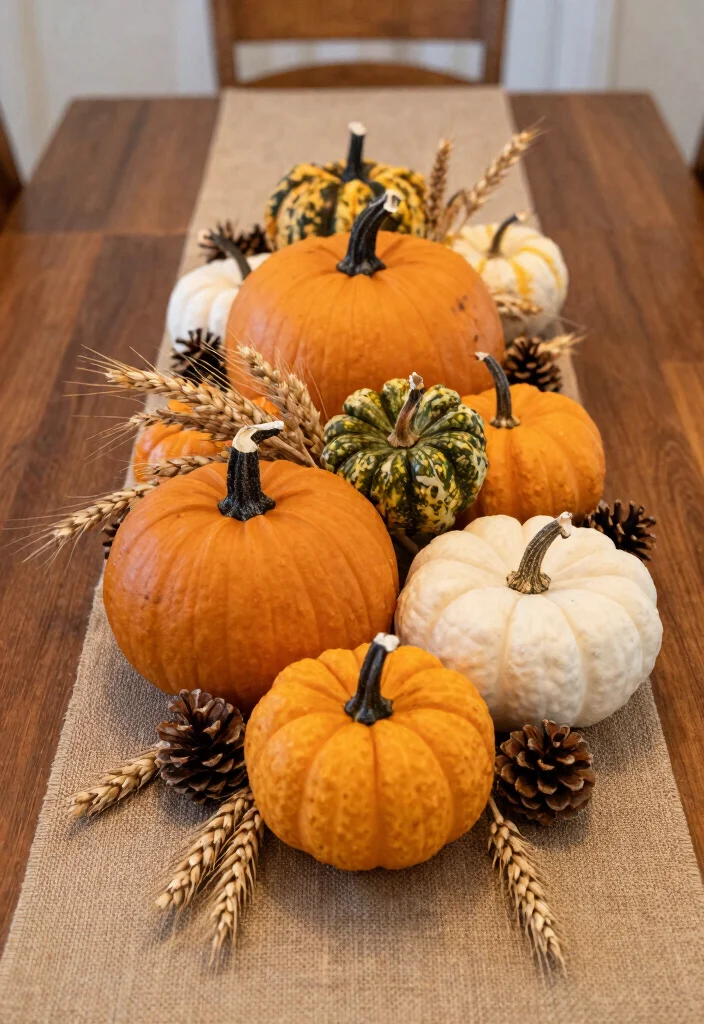 DIY Fall Decor Indoor: Best Blog Guide Featuring 20 Warm Seasonal Touches - 1. Rustic Pumpkin Centerpiece 1