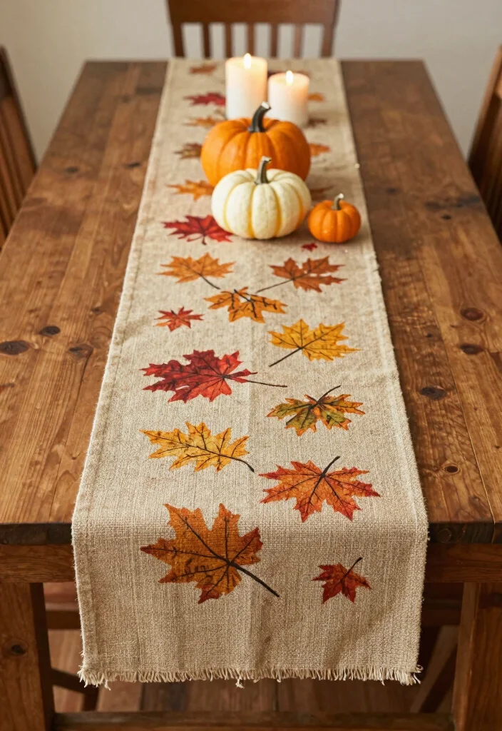 DIY Fall Decor Indoor: Best Blog Guide Featuring 20 Warm Seasonal Touches - 11. Seasonal Table Runner 1