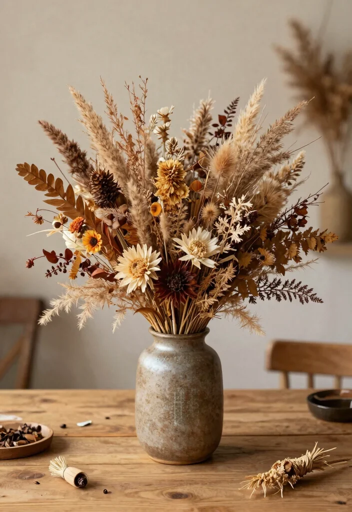 DIY Fall Decor Indoor: Best Blog Guide Featuring 20 Warm Seasonal Touches - 15. Dried Flower Bouquets 1