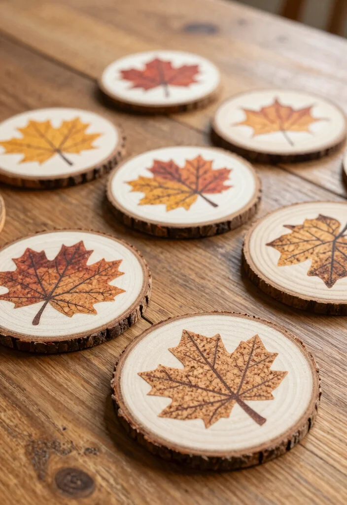 DIY Fall Decor Indoor: Best Blog Guide Featuring 20 Warm Seasonal Touches - 16. Fall-themed Coasters 1