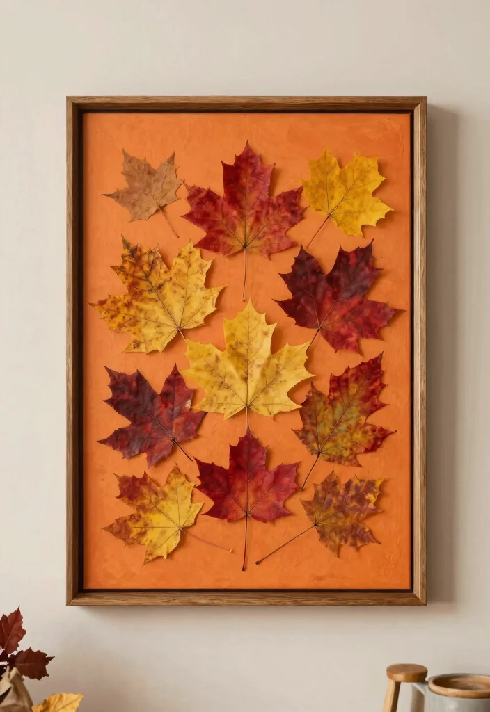 DIY Fall Decor Indoor: Best Blog Guide Featuring 20 Warm Seasonal Touches - 2. Leafy Wall Art 1