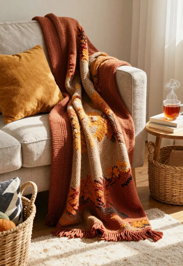 DIY Fall Decor Indoor: Best Blog Guide Featuring 20 Warm Seasonal Touches - 3. Cozy Knit Throw 1