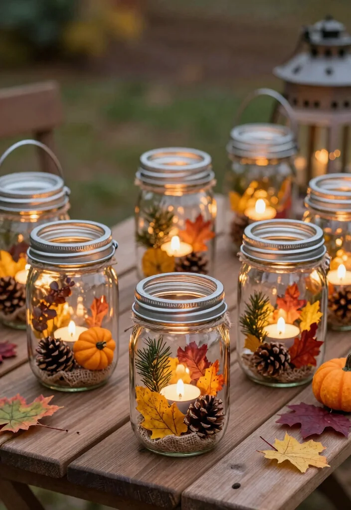 DIY Fall Decor Indoor: Best Blog Guide Featuring 20 Warm Seasonal Touches - 6. DIY Mason Jar Lanterns 1