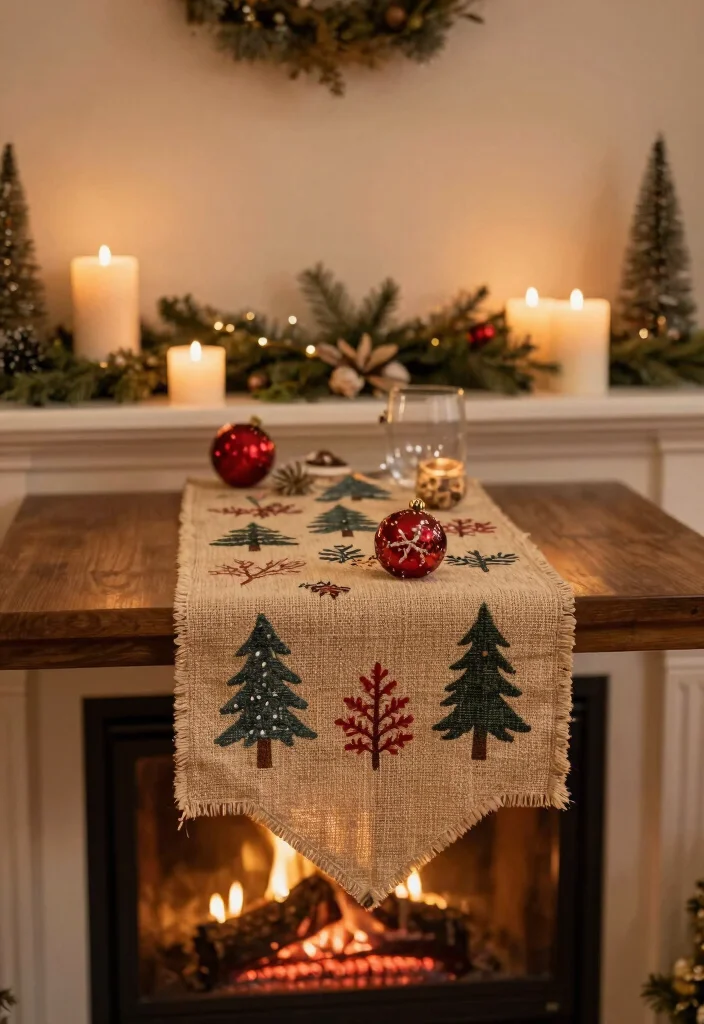 DIY Fireplace Christmas Decor: Best Blog Guide Featuring 20 Cozy Holiday Accents - 10. Seasonal Table Runners 1