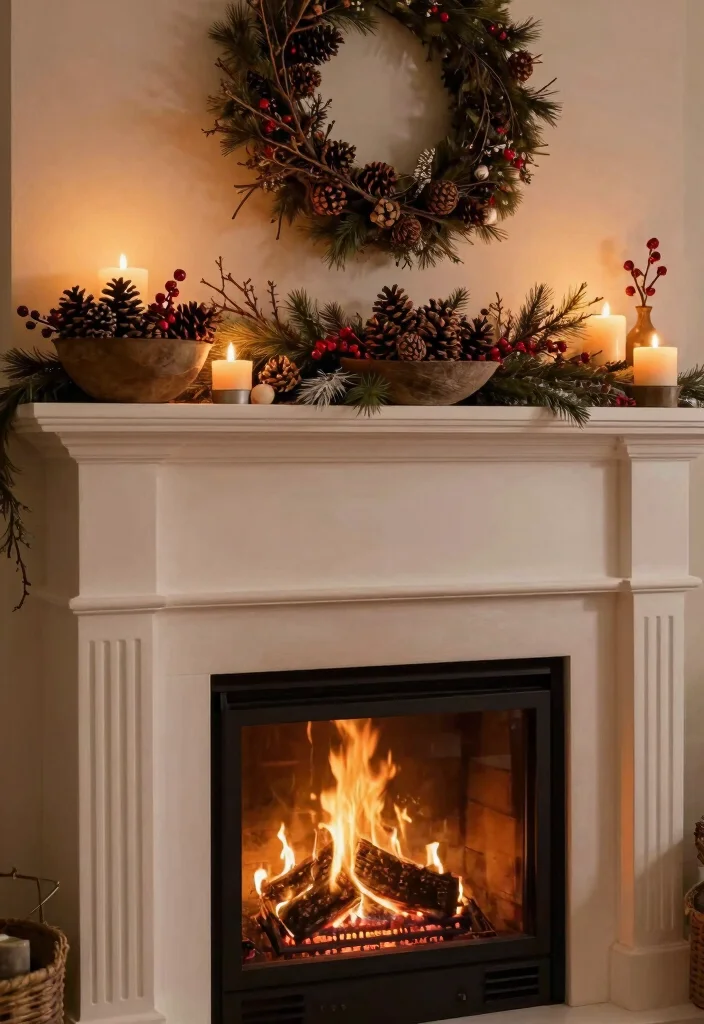 DIY Fireplace Christmas Decor: Best Blog Guide Featuring 20 Cozy Holiday Accents - 14. Winter Nature Centerpieces 1