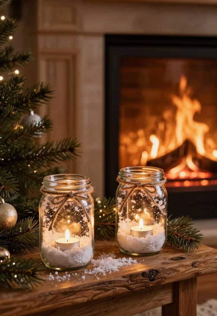 DIY Fireplace Christmas Decor: Best Blog Guide Featuring 20 Cozy Holiday Accents - 2. Glowing Jar Lanterns 1