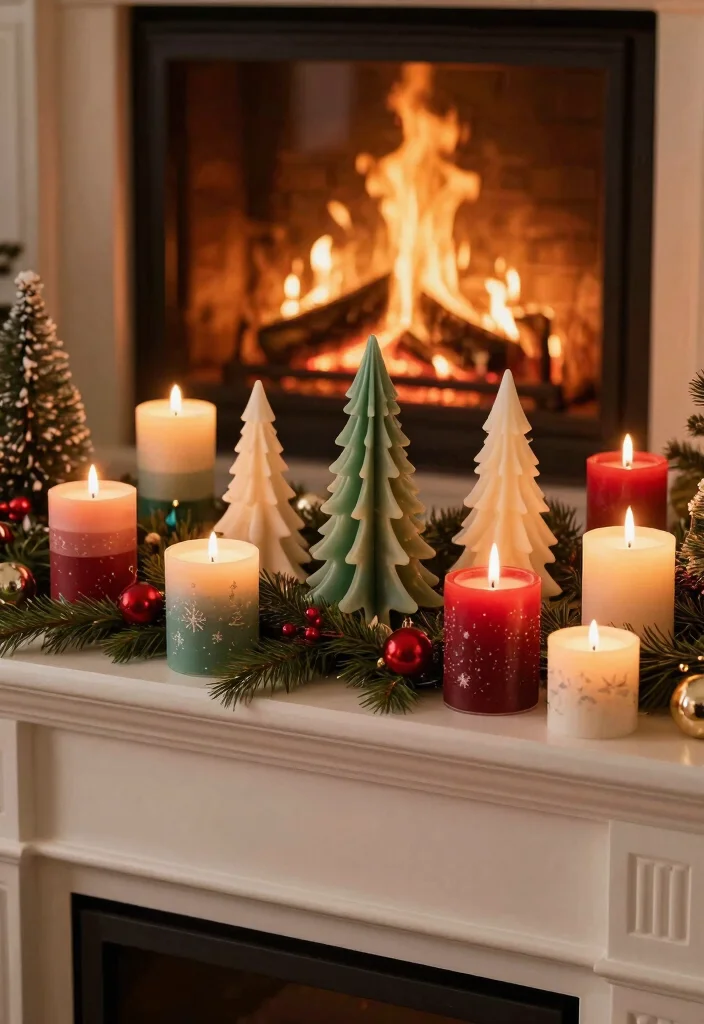 DIY Fireplace Christmas Decor: Best Blog Guide Featuring 20 Cozy Holiday Accents - 9. Holiday-Themed Candles 1