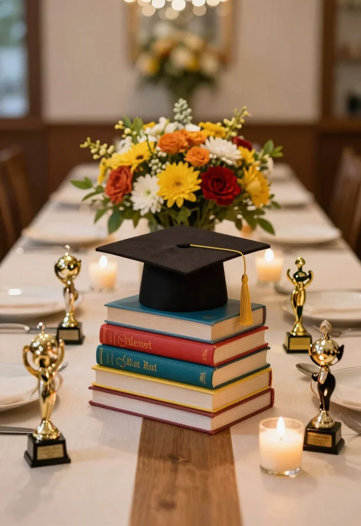 DIY Grad Party Decor: Best Blog Guide Featuring 20 Celebration-Ready Ideas - 8. Graduation-themed Centerpieces 1