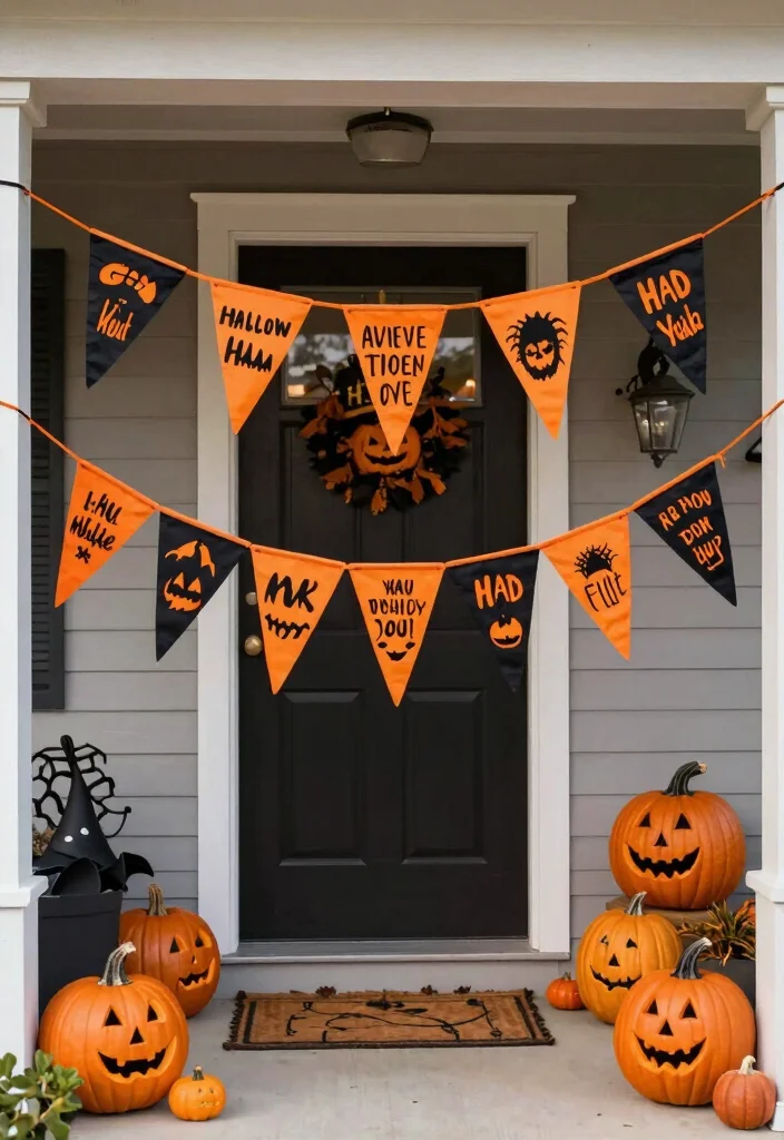 DIY Halloween Porch Decor: Best Blog Guide with 17 Spooky Outdoor Ideas - 10. Bewitching Banners 1