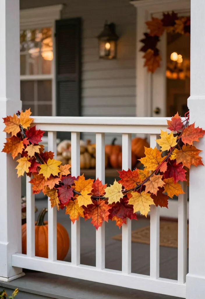 DIY Halloween Porch Decor: Best Blog Guide with 17 Spooky Outdoor Ideas - 15. Autumn Leaf Garland 1