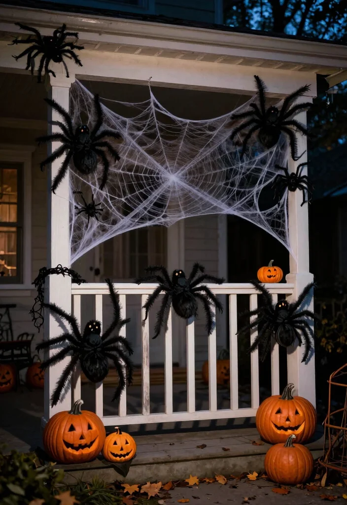 DIY Halloween Porch Decor: Best Blog Guide with 17 Spooky Outdoor Ideas - 4. Creepy Crawly Decorations 1