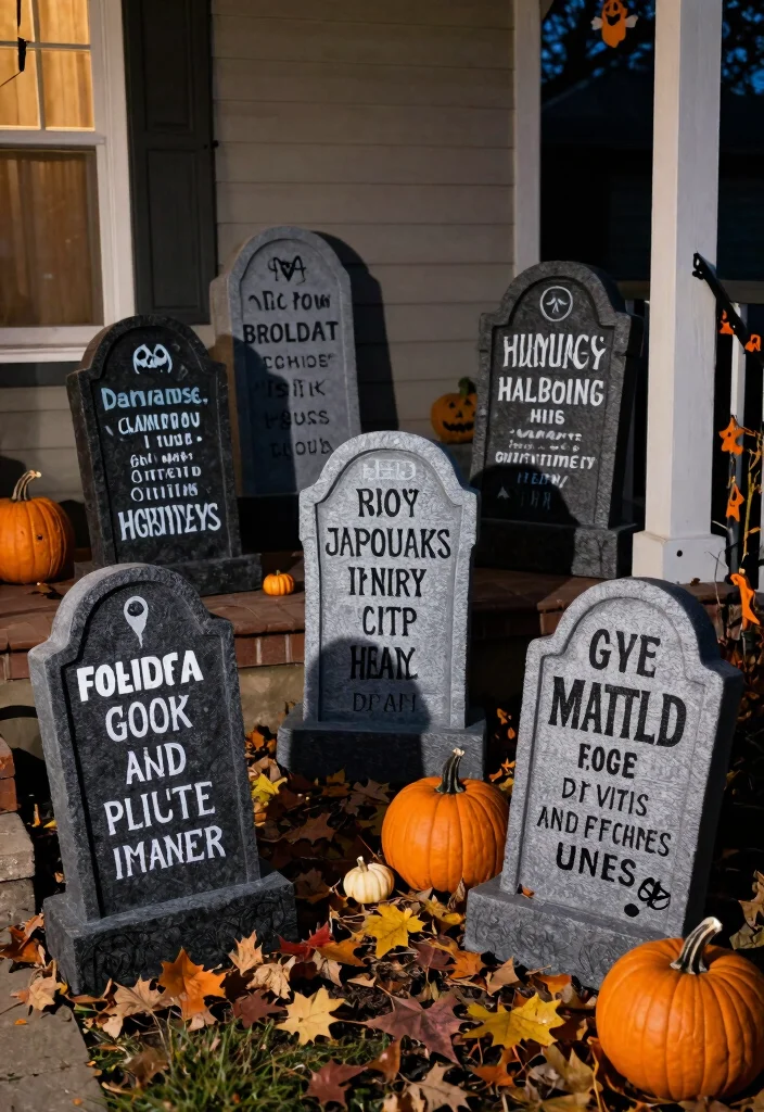 DIY Halloween Porch Decor: Best Blog Guide with 17 Spooky Outdoor Ideas - 6. DIY Tombstones 1