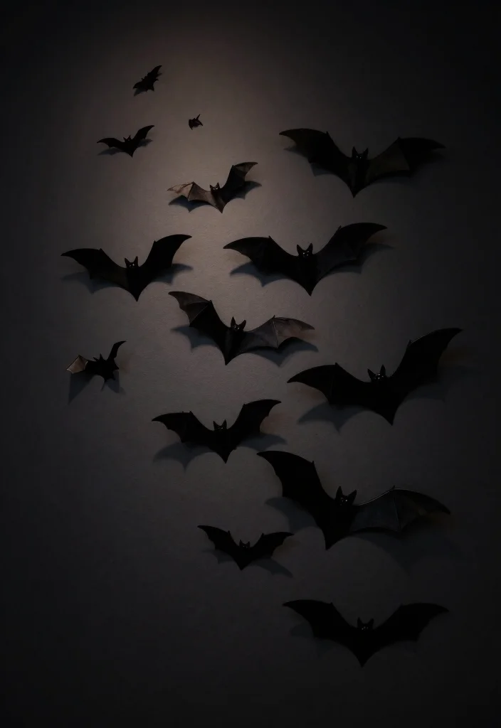 DIY Haunted Mansion Decor: Best Blog Guide Featuring 19 Gothic-Inspired Designs - 2. Bewitching Bat Wall Art 1