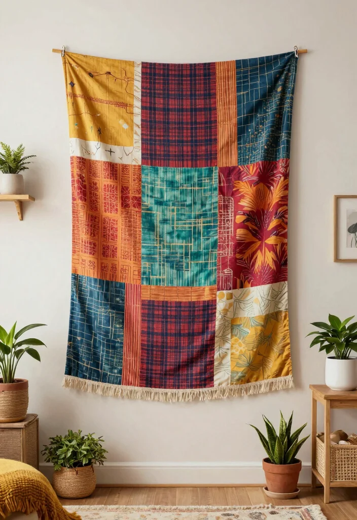 DIY Home Decor Easy Creative: Best Blog Guide with 17 Simple Yet Artistic Projects - 16. DIY Fabric Wall Tapestry 1