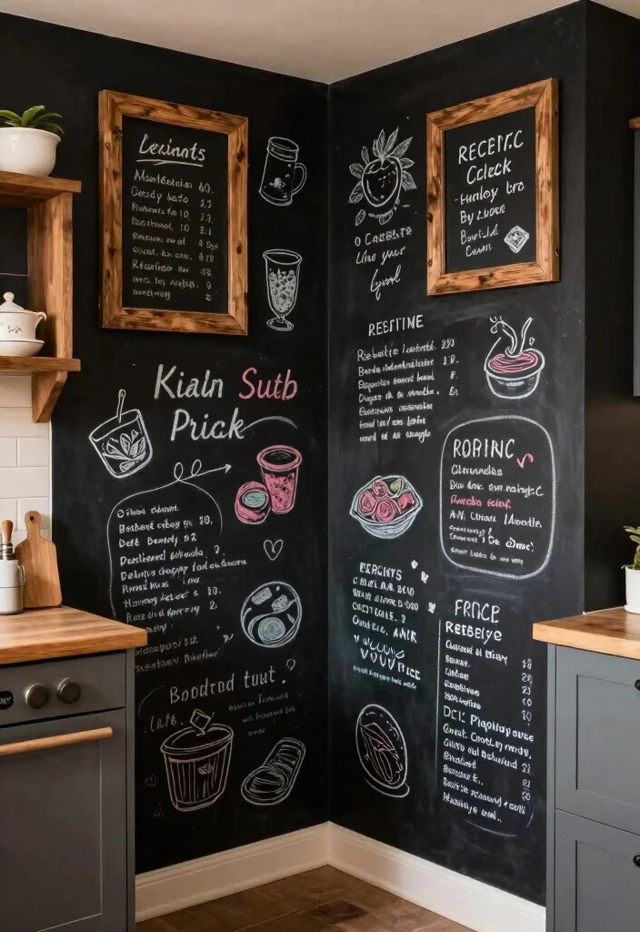 DIY Kitchen Decor Wall Art: Best Blog Guide Featuring 20 Stylish Kitchen Accents - 3. Chalkboard Wall Art 1