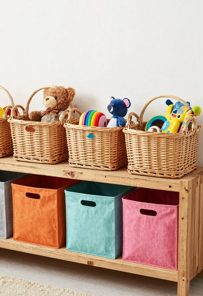 DIY Nursery Decor Girl: Best Blog Guide Featuring 20 Sweet and Soft Themes - 11. Eco-Friendly Toy Storage Solutions 1