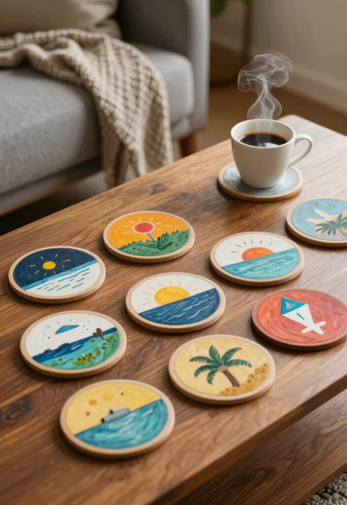 DIY Room Decor Ideas Crafts: Best Blog Guide Featuring 20 Fun Craft-Based Designs - 11. Handmade Coasters 1