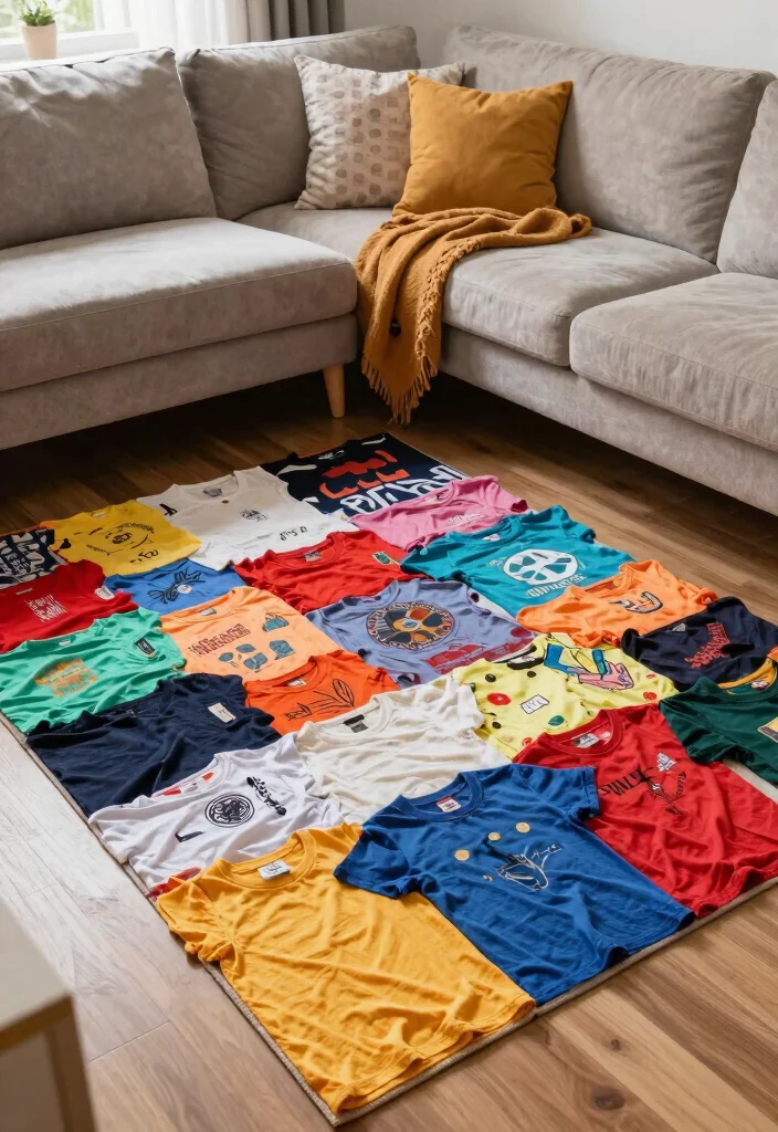 DIY Room Decor Ideas Crafts: Best Blog Guide Featuring 20 Fun Craft-Based Designs - 13. Upcycled T-Shirt Rugs 1
