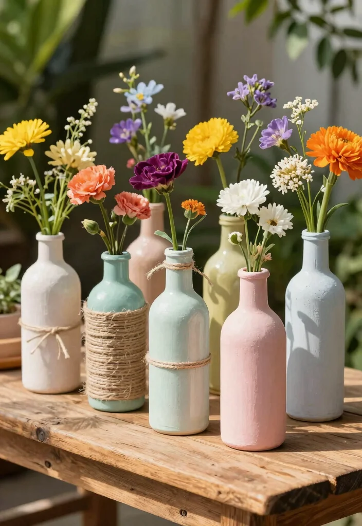 DIY Room Decor Ideas Crafts: Best Blog Guide Featuring 20 Fun Craft-Based Designs - 9. Upcycled Bottle Vases 1